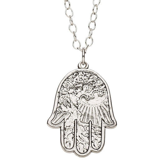 Hamsa Silver Tattoo Necklace