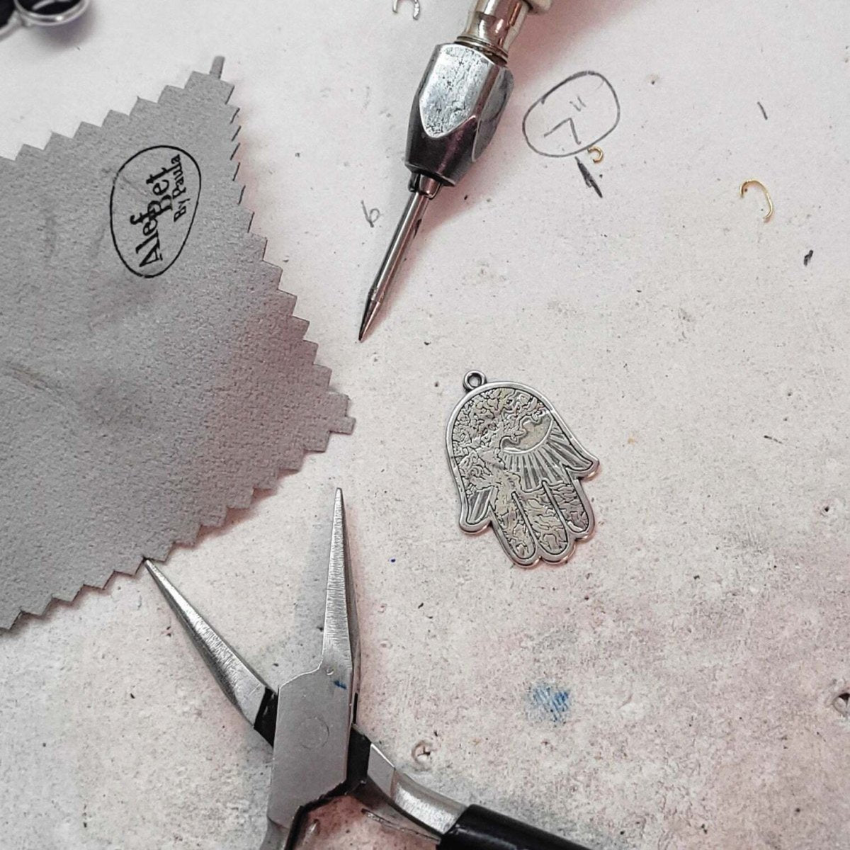 Hamsa Silver Tattoo Necklace