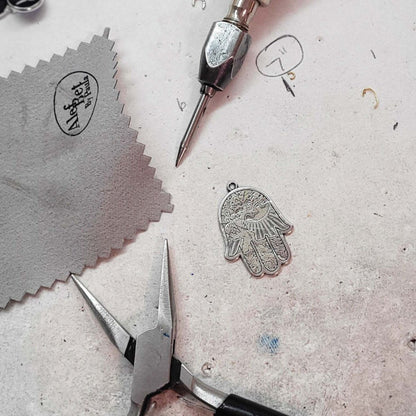 Hamsa Silver Tattoo Necklace