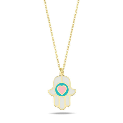 Heart & Hamsa Necklace: A Beautiful Blessing of Love & Protection