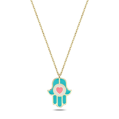 Heart & Hamsa Necklace: A Beautiful Blessing of Love & Protection