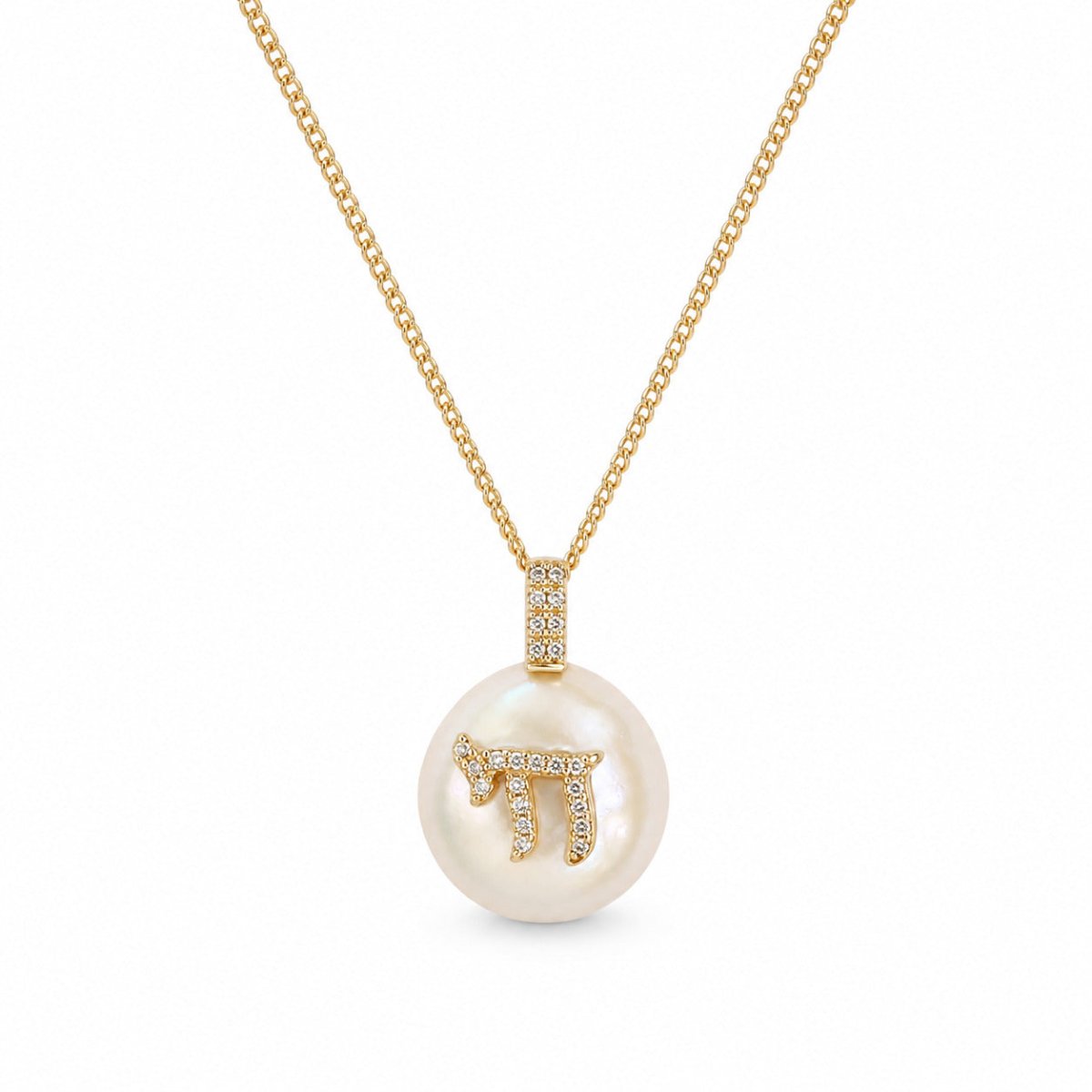 Hebrew Chai Diamond Necklace in 14k Yellow Gold, sparkling faith you will wear every day