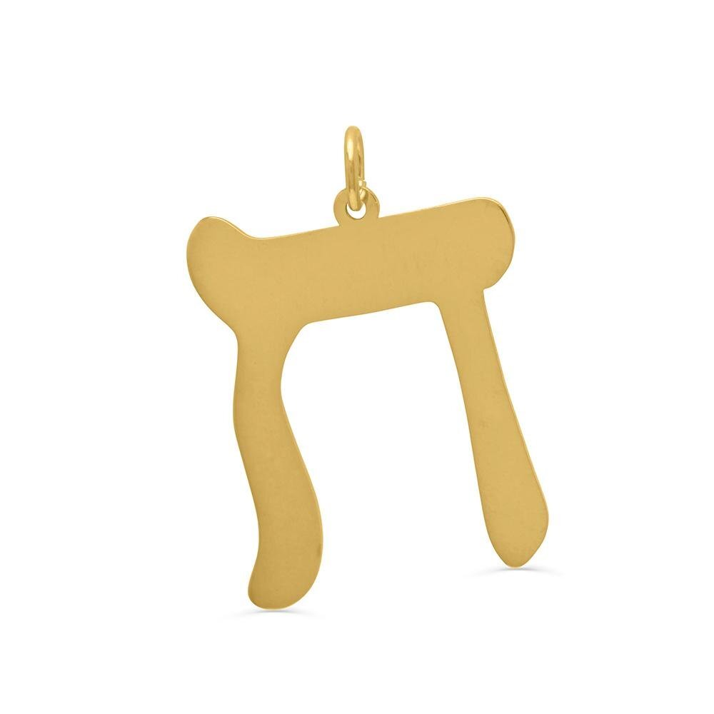 Hebrew Initial Letter Necklace on Rolo Chain