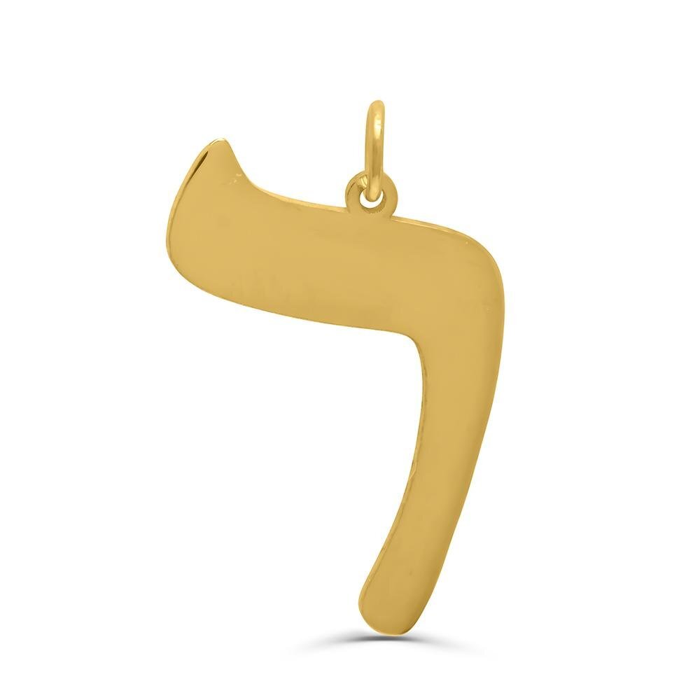Hebrew Initial Letter Necklace on Rolo Chain