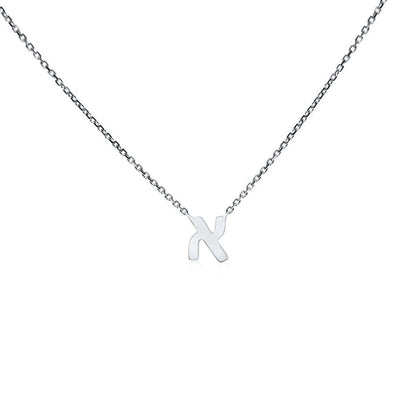 Hebrew Initial Necklace in Sterling Silver 925, your truest name to wear every day
