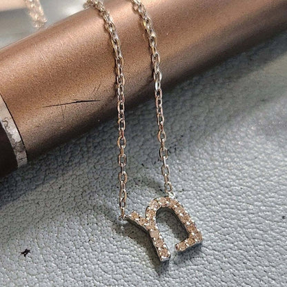 Hebrew Initial Necklace in Sterling Silver 925, your truest name to wear every day