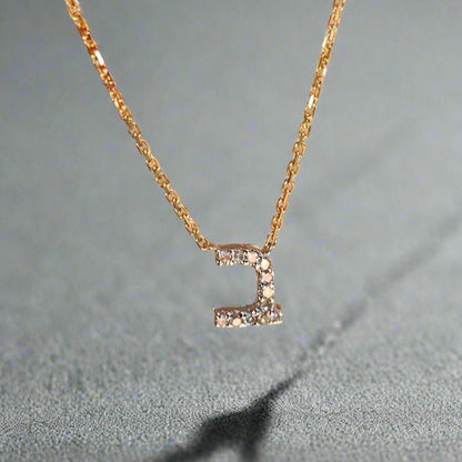 Hebrew Initial Necklace, Personalized