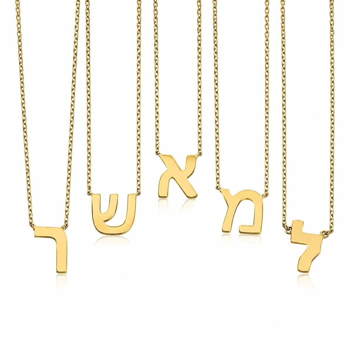 Hebrew Initial Necklace, Personalized