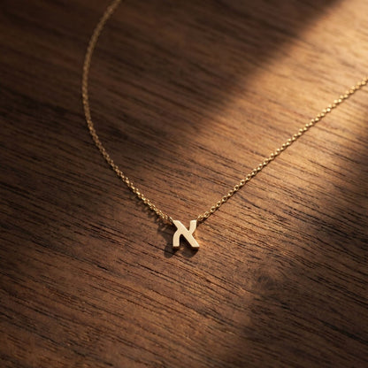 Hebrew Initial Necklace, Personalized