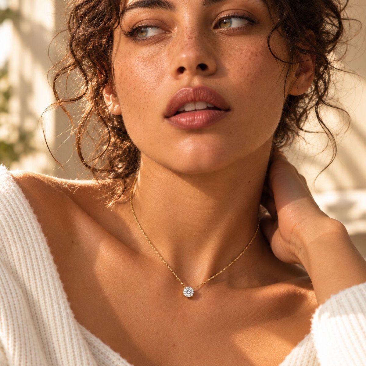 Hidden Magen David 2 Carat Solitaire Necklace in 14k Gold