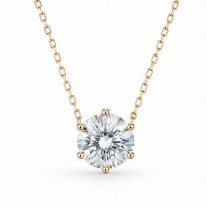 Hidden Magen David 2 Carat Solitaire Necklace in 14k Gold