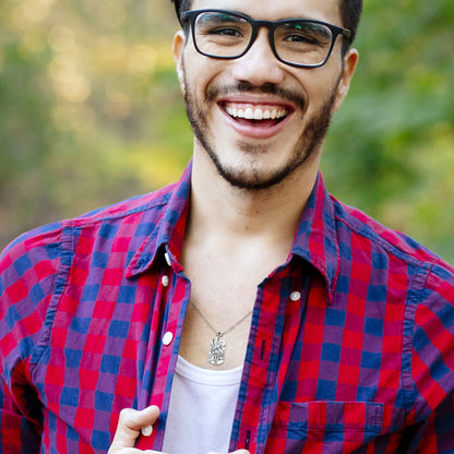 I Love You Dog Tag Necklace | Alef Bet Jewelry by Paula