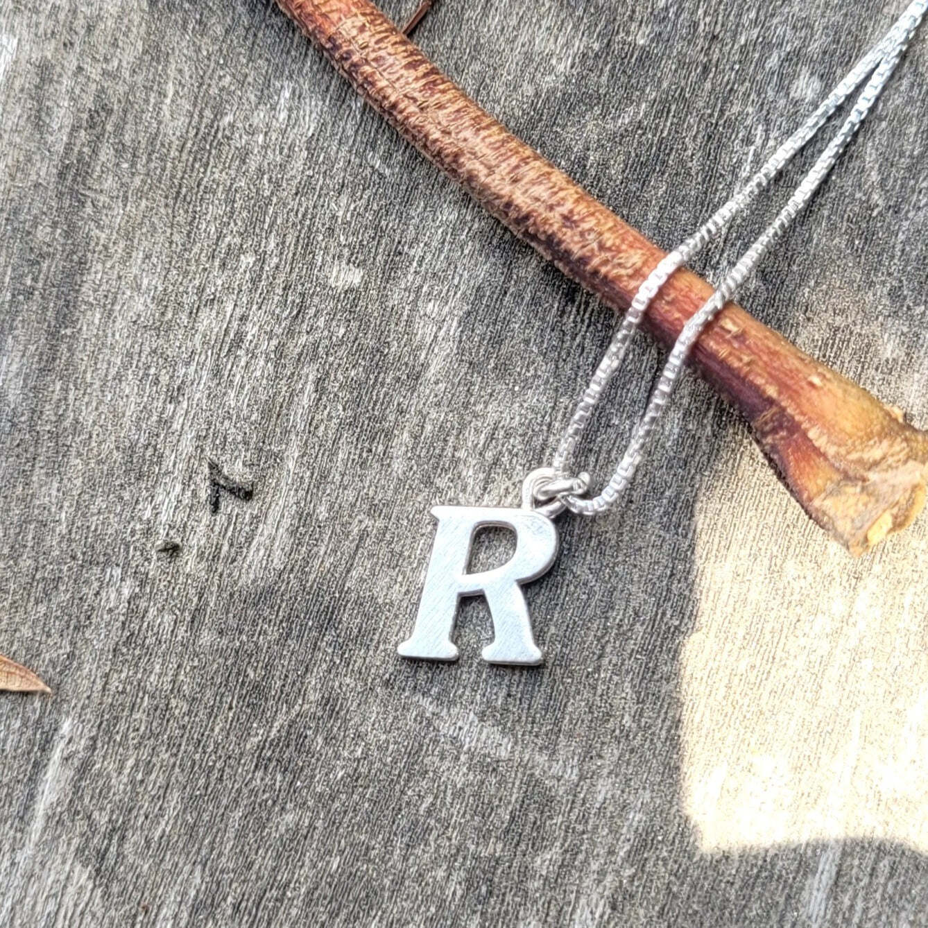 Initials in English on Silver Chain