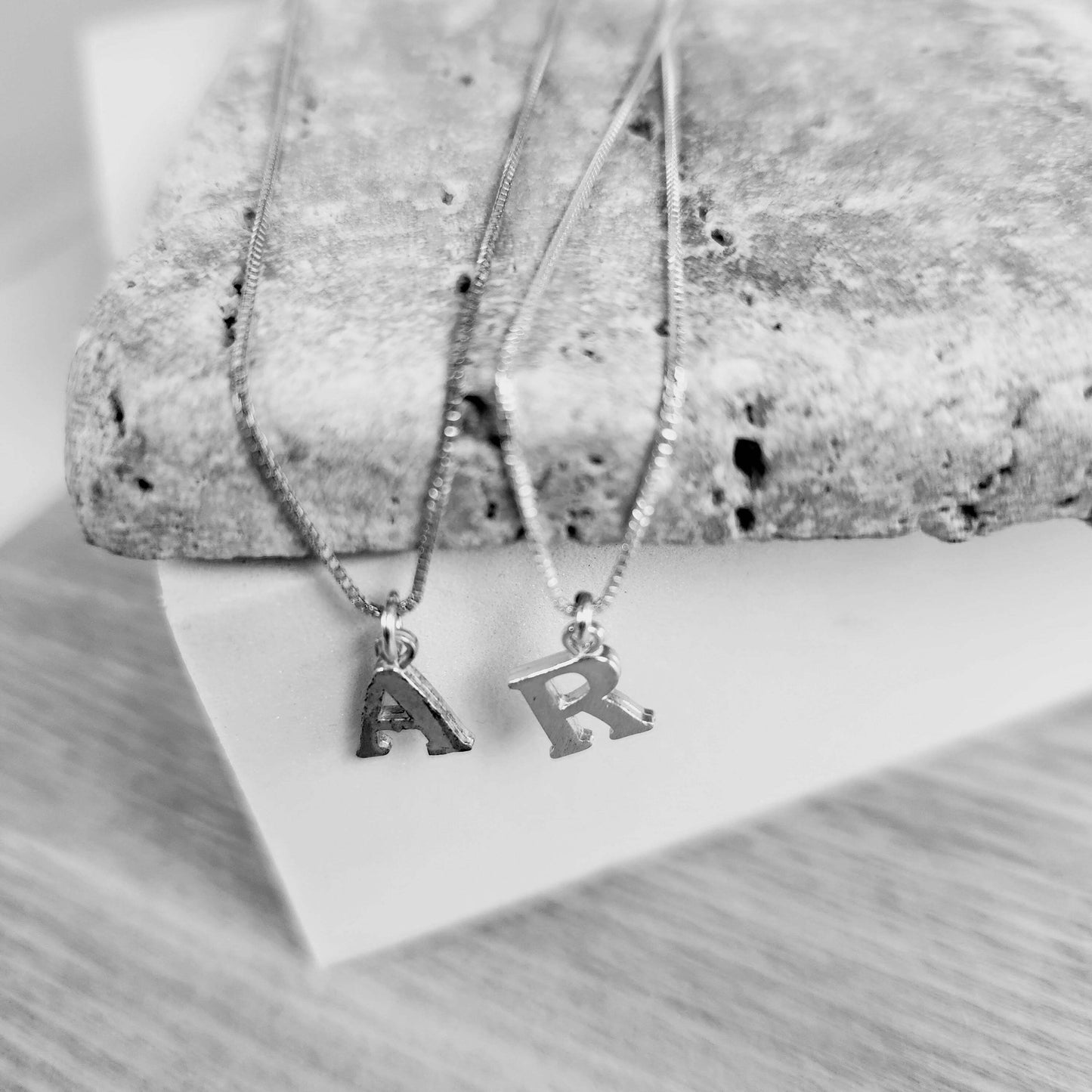 Initials in English on Silver Chain