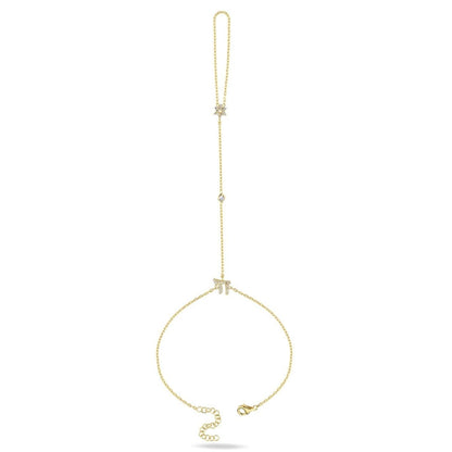 Jewish Chai and Star of David CZ Hand Chain Bracelet in 14k Gold Plated Sterling Silver 925, every gesture becomes a statement
