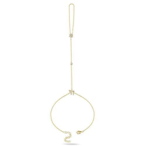 Jewish Chai and Star of David CZ Hand Chain Bracelet in 14k Gold Plated Sterling Silver 925, every gesture becomes a statement