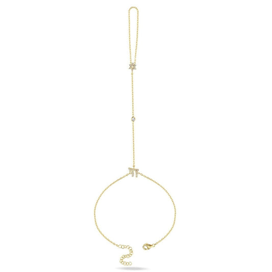 Jewish Chai and Star of David CZ Hand Chain Bracelet in 14k Gold Plated Sterling Silver 925, every gesture becomes a statement