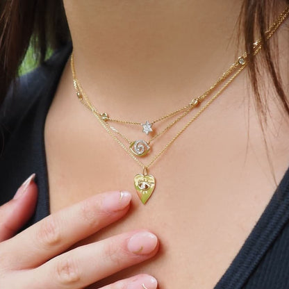 Jewish Star Diamond Bezel Necklace - 14k Gold, .14ct Diamonds, Timeless Elegance