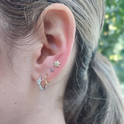 Jewish Star Earrings in 14k Gold | Plain or With Diamonds