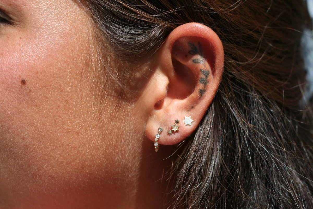 Jewish Star Earrings in 14k Gold | Plain or With Diamonds