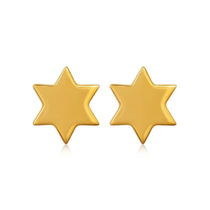 Jewish Star Earrings in 14k Gold | Plain or With Diamonds