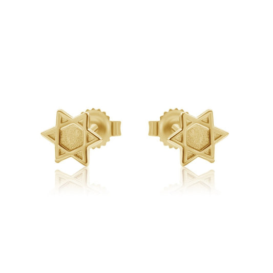 Jewish Star Earrings in 14k Gold