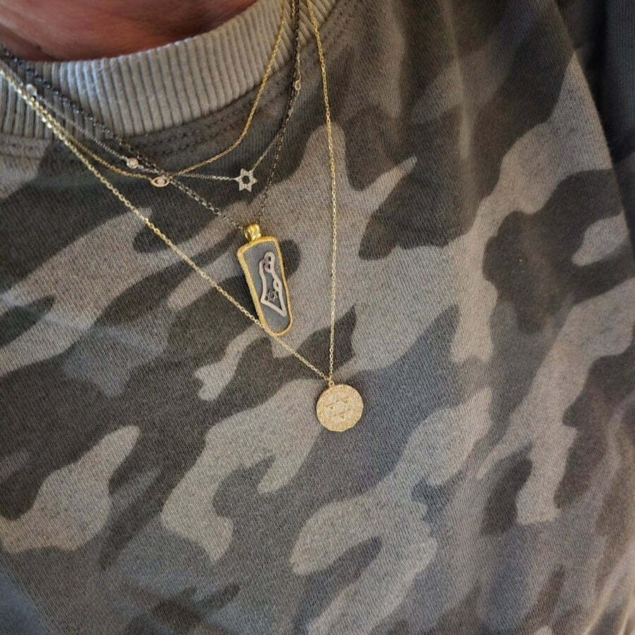 Jewish Star Gold Pendant on Adjustable Chain 14k