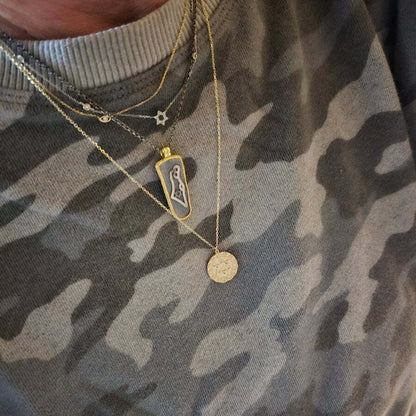 Jewish Star Gold Pendant on Adjustable Chain 14k