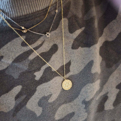 Jewish Star Gold Pendant on Adjustable Chain 14k