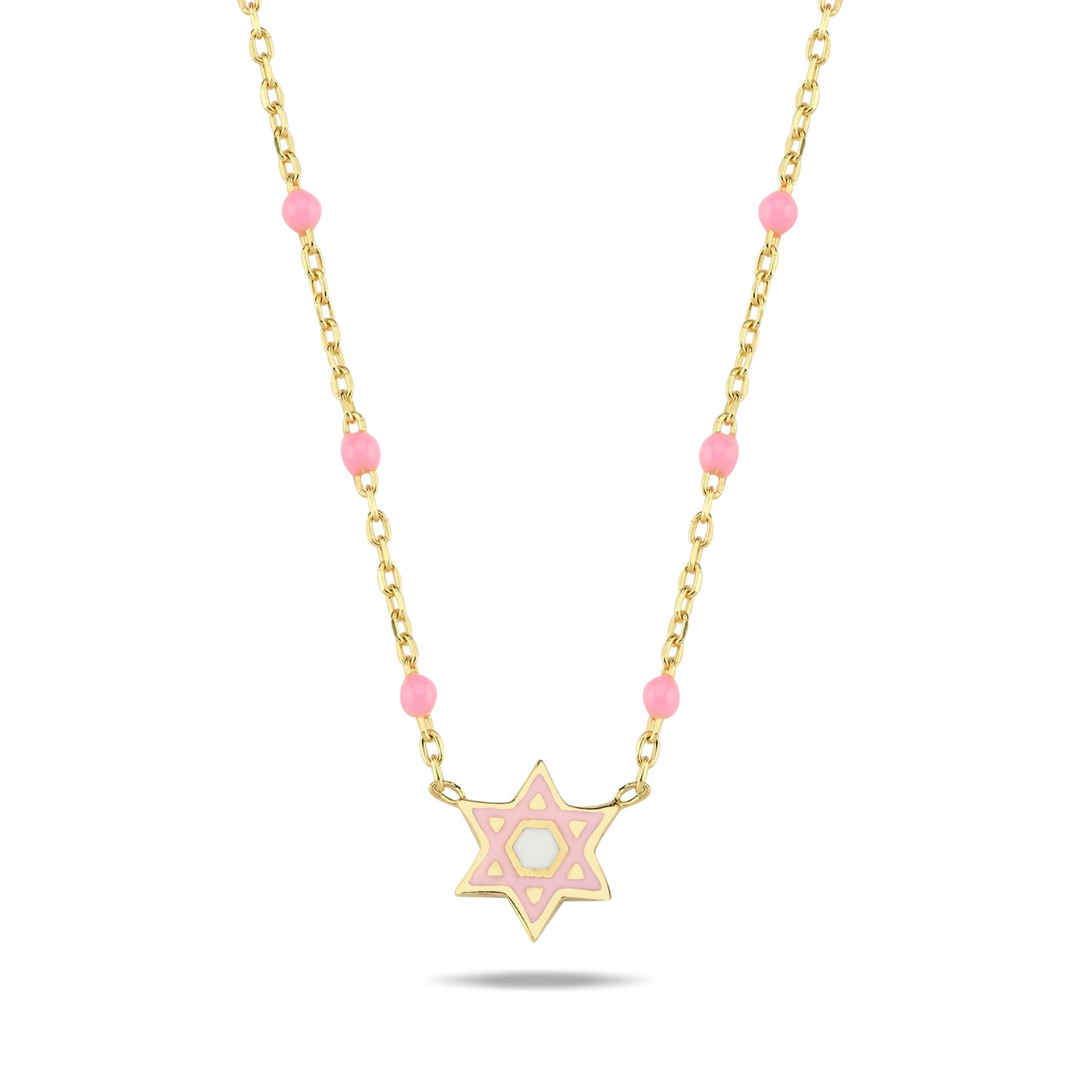 Jewish Star Necklace | Colorful Bead Necklace
