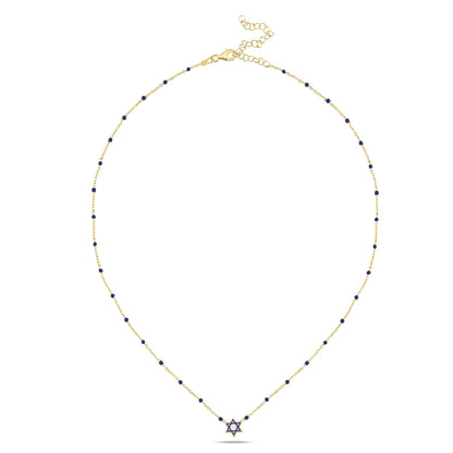 Jewish Star Necklace | Colorful Bead Necklace