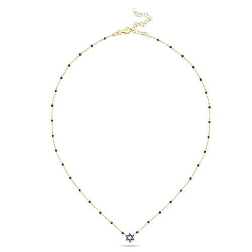 Jewish Star Necklace | Colorful Bead Necklace