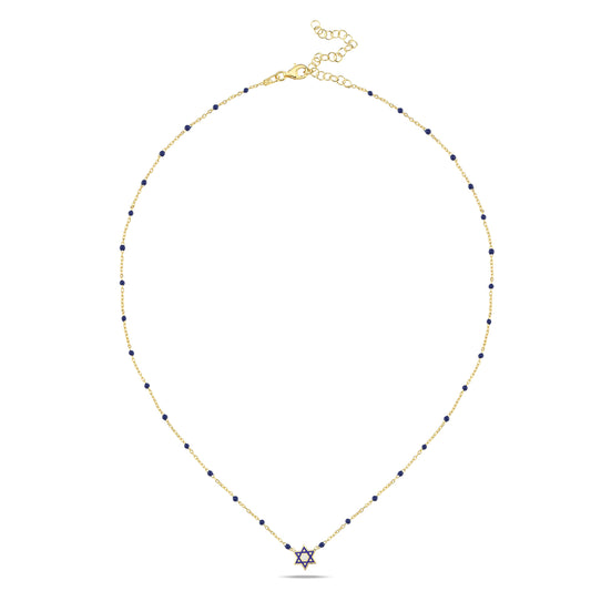 Jewish Star Necklace | Colorful Bead Necklace