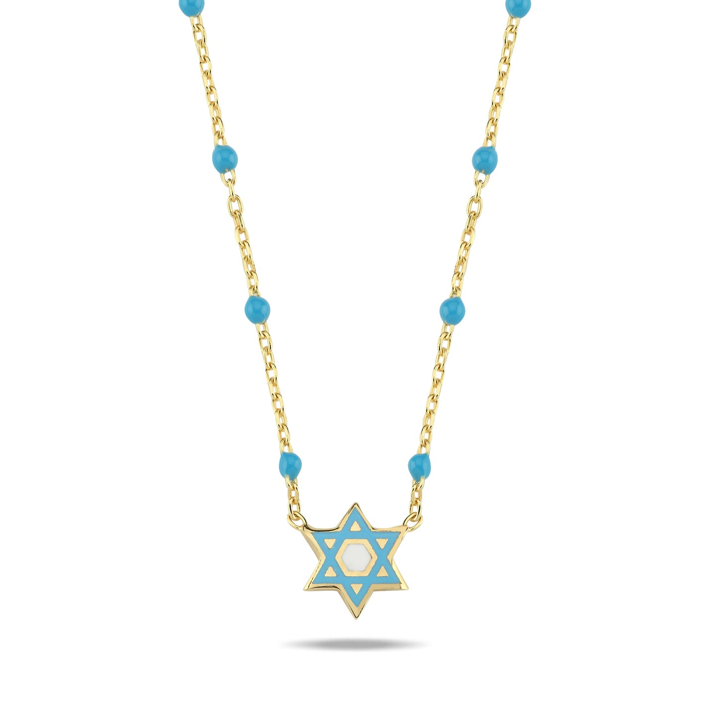 Jewish Star Necklace | Colorful Bead Necklace