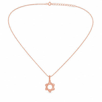 Jewish Star of David Necklace in 14k Yellow Gold, your everyday anchor of identity