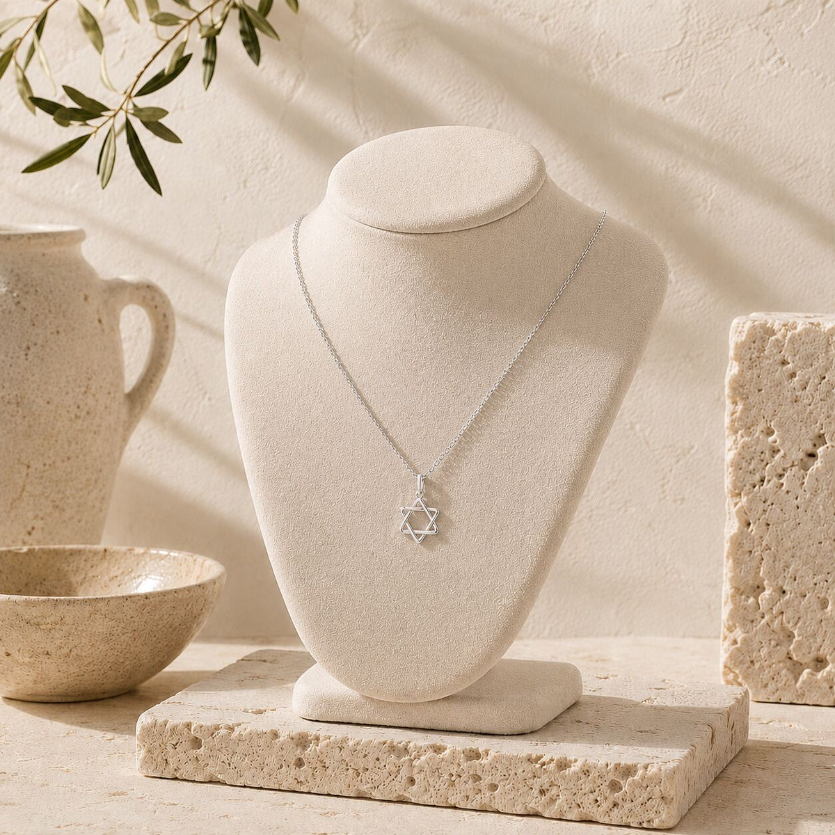Jewish Star of David Necklace in 14k Yellow Gold, your everyday anchor of identity