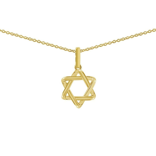 Jewish Star Necklace in 14k Gold