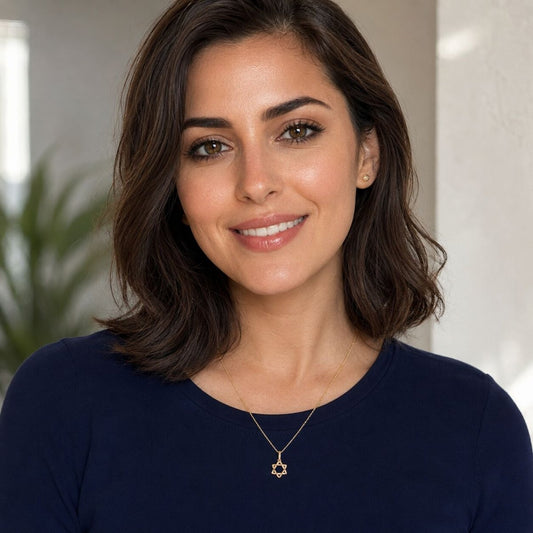 Jewish Star Necklace in 14k Gold