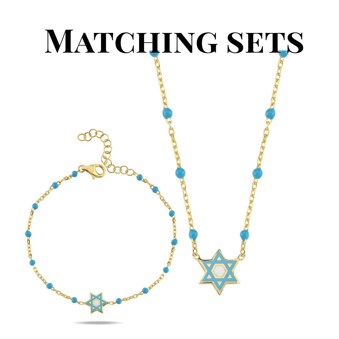 Jewish Star of David Bracelet in 14k Gold Plated Sterling Silver 925, wear your faith every day