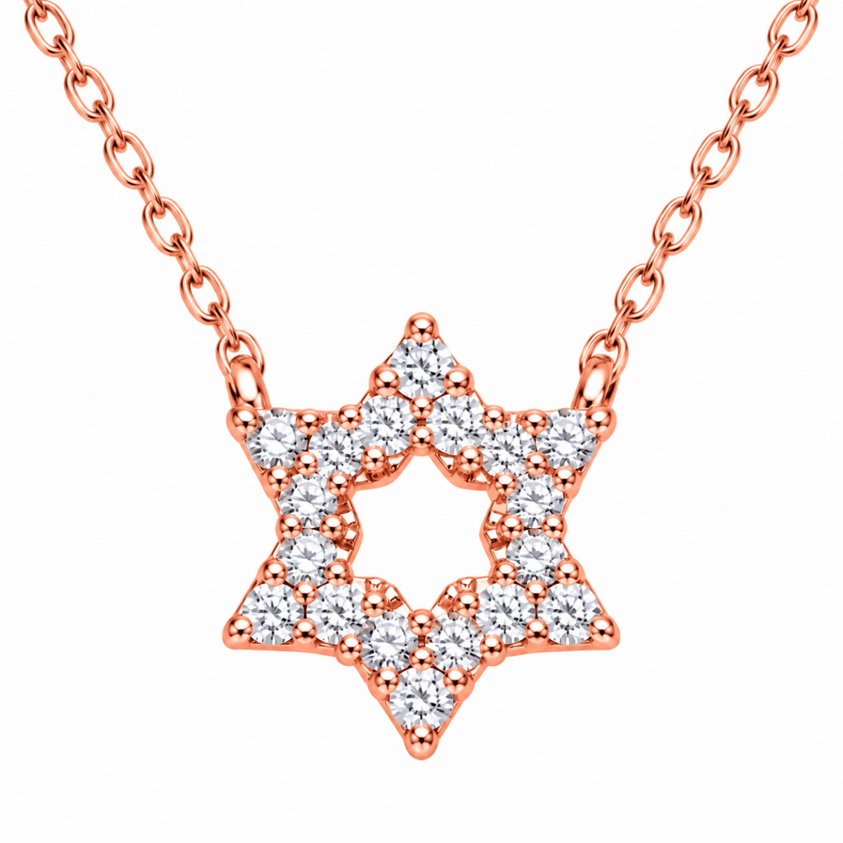 Jewish Star of David CZ Pavé Necklace in Sterling Silver 925 or Gold Plated, the one she reaches for every morning