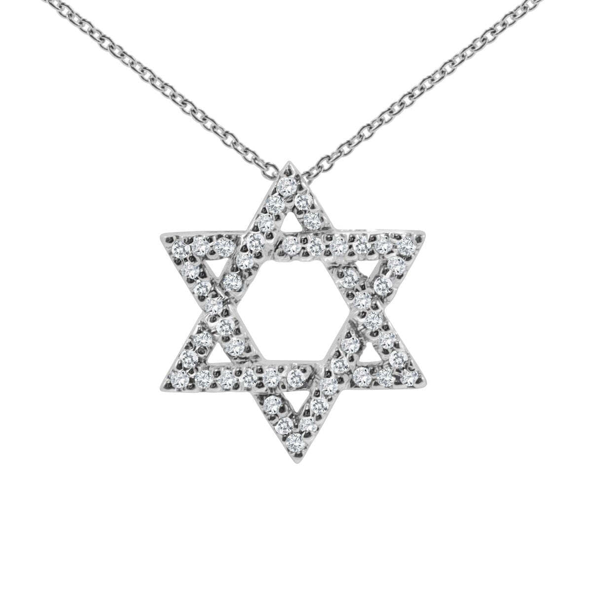 Jewish Star of David Diamond Necklace in 14k White Gold, a bat mitzvah gift she will treasure for years to come
