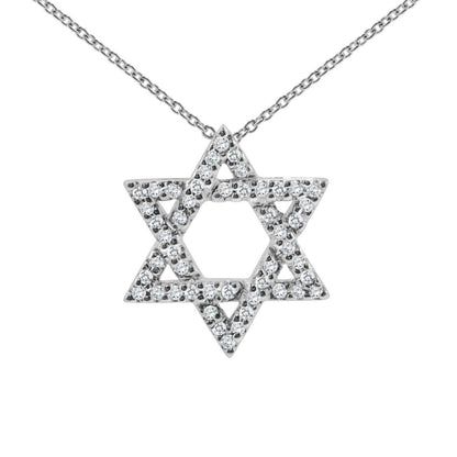 Jewish Star of David Diamond Necklace in 14k White Gold, a bat mitzvah gift she will treasure for years to come