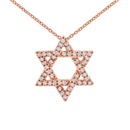 Jewish Star of David Diamond Necklace in 14k White Gold, a bat mitzvah gift she will treasure for years to come