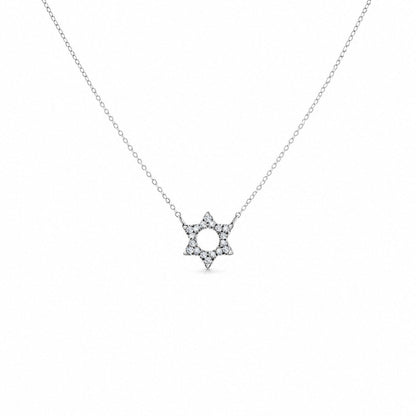Jewish Star of David Diamond Necklace in Solid 14k Yellow Gold, light enough to forget you're wearing it