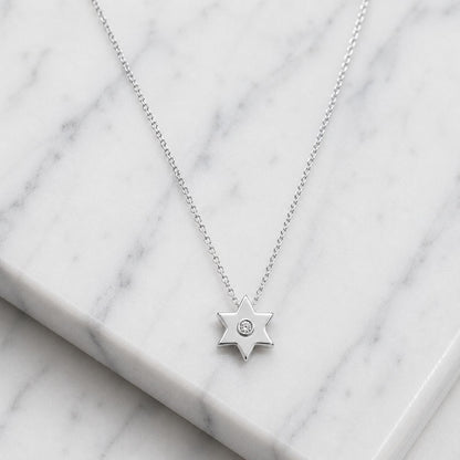 Jewish Star of David Diamond Necklace in Solid 14k Yellow Gold, wear it every day and never want to take it off