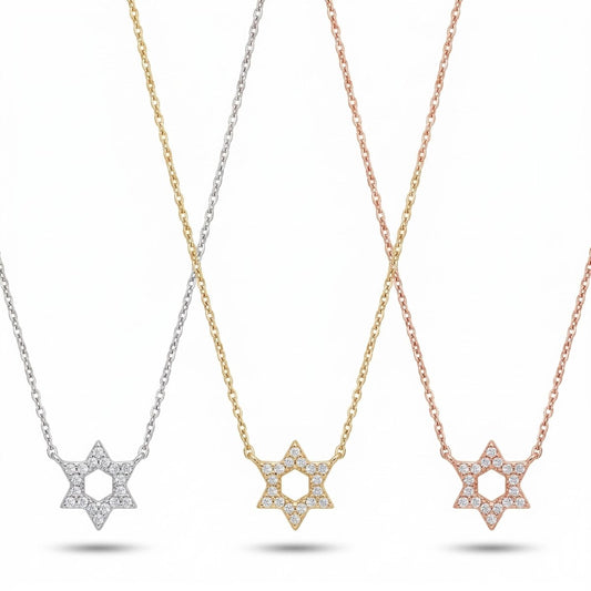 Jewish Star of David Diamond Pendant in 14k Gold, Sparkling Faith You Will Wear Every Day