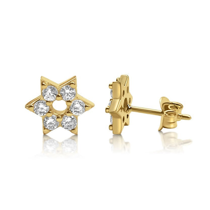 Jewish Star of David Earrings in Silver and Gold