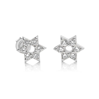 Jewish Star of David Earrings in Silver and Gold
