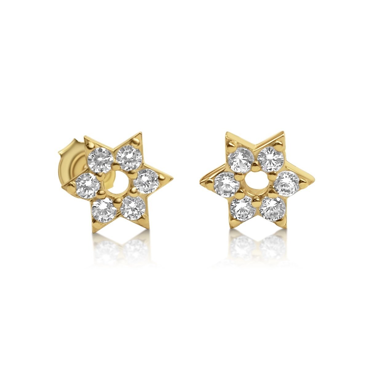 Jewish Star of David Earrings in Silver and Gold