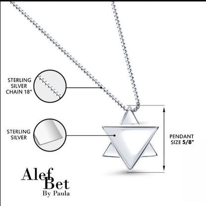 Jewish Star of David for Men in Sterling Silver